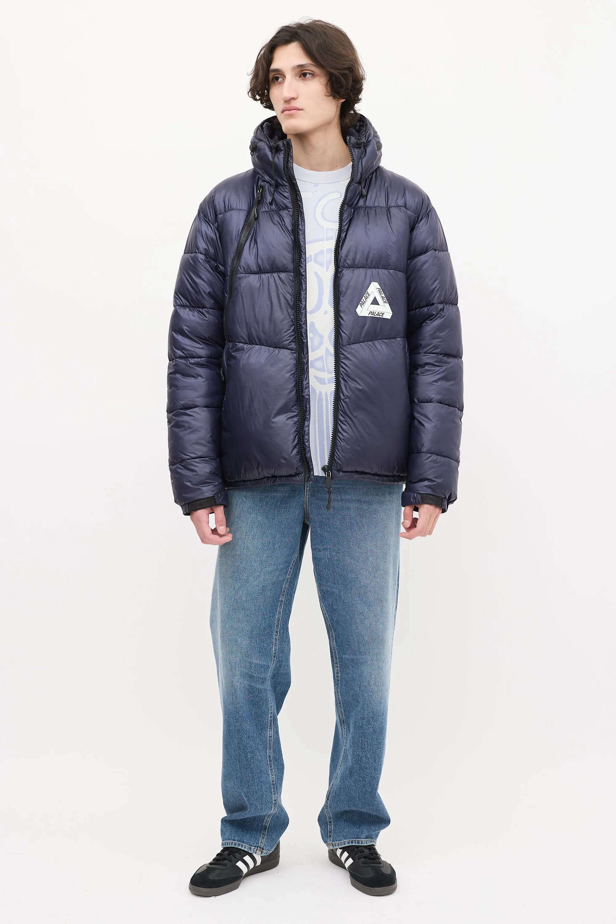 Navy Nylon Pertex Fuse Puffa Puffer Jacket