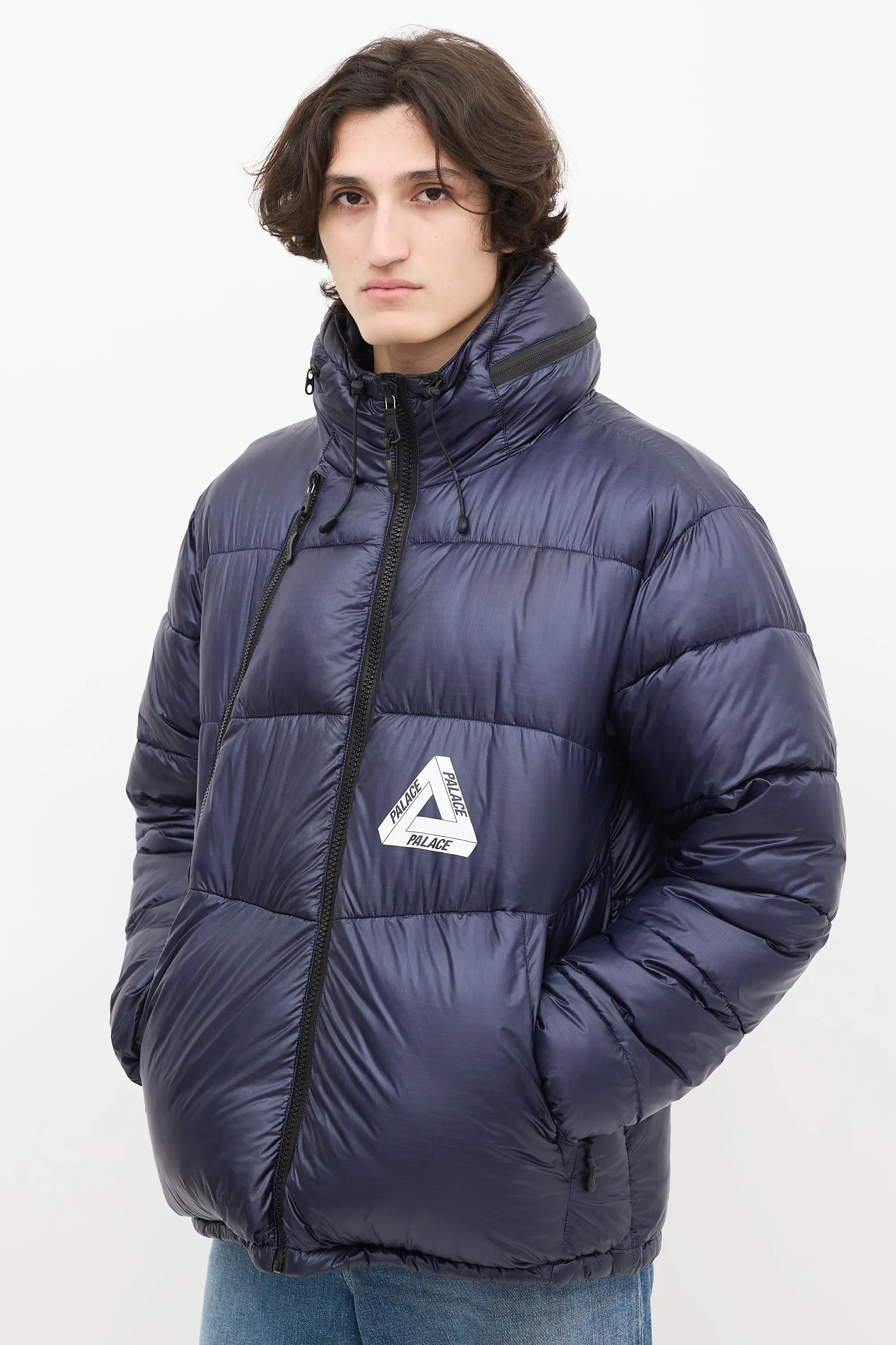 Navy Nylon Pertex Fuse Puffa Puffer Jacket