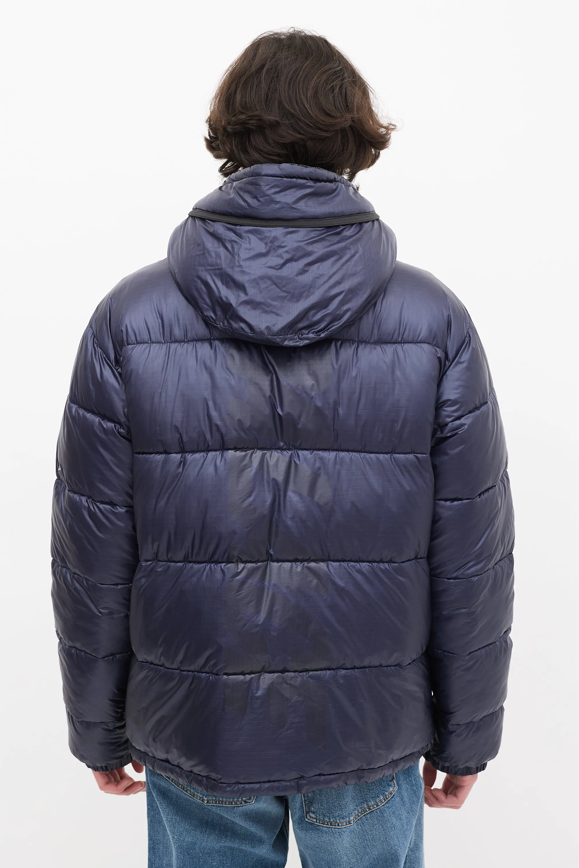 Navy Nylon Pertex Fuse Puffa Puffer Jacket