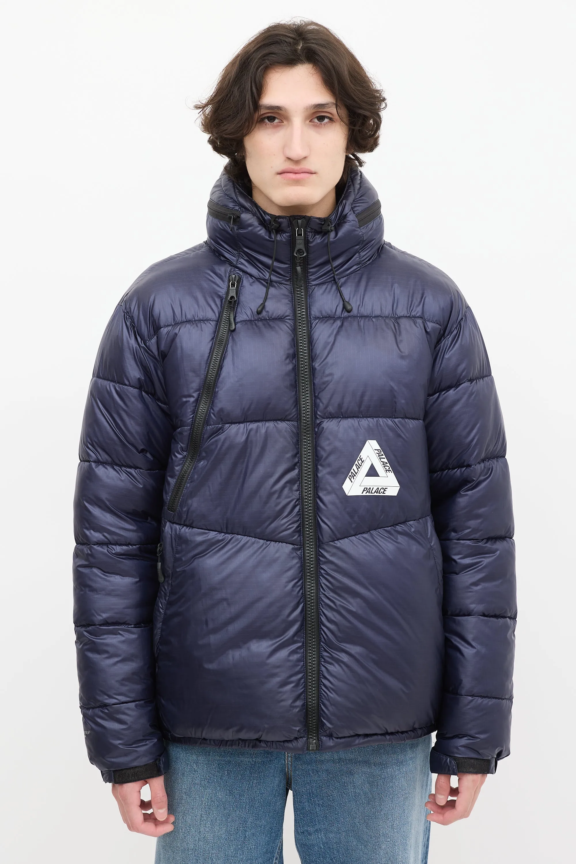 Navy Nylon Pertex Fuse Puffa Puffer Jacket