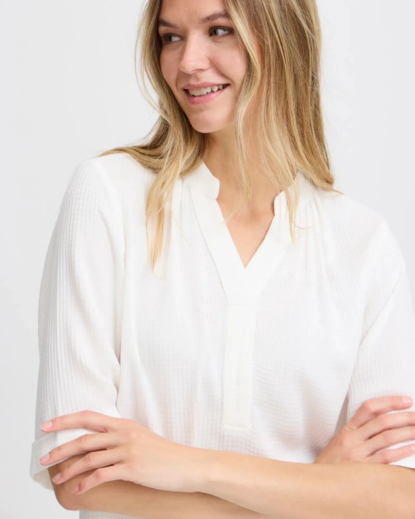 Oline 1/2 Sleeve Blouse - Blanc de Blanc