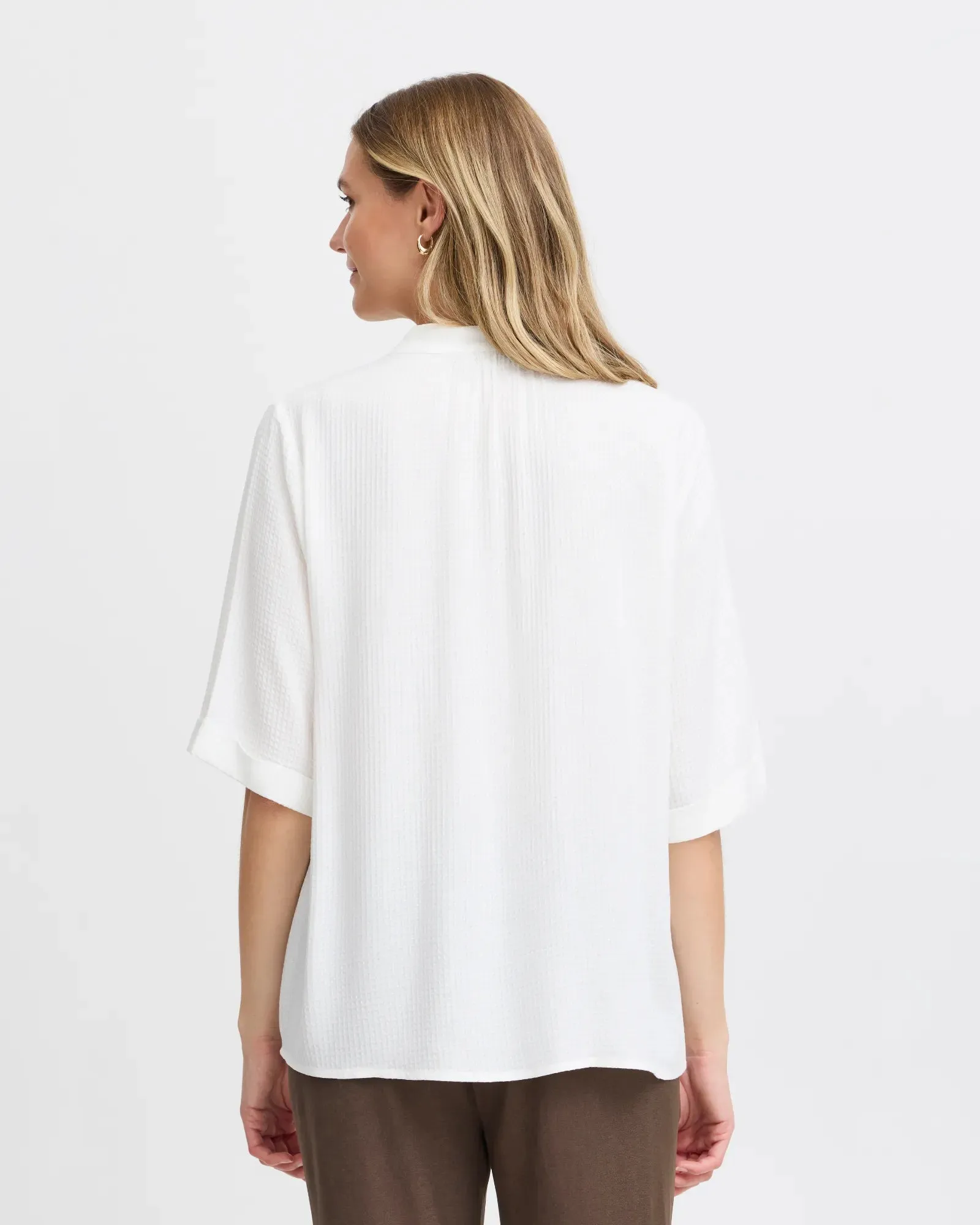 Oline 1/2 Sleeve Blouse - Blanc de Blanc