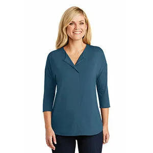 Port Authority Ladies 3/4-Sleeve Soft Split Neck Top