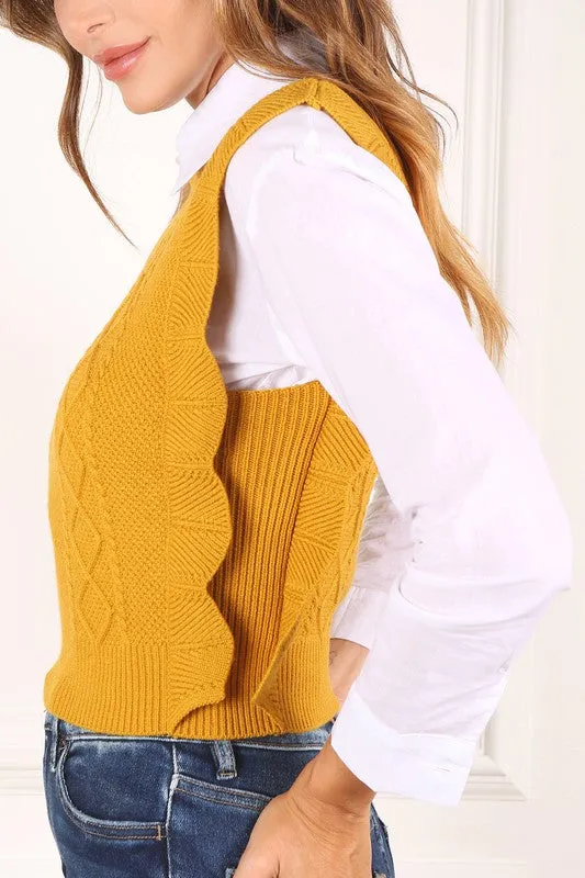 Ruffle sweater vest