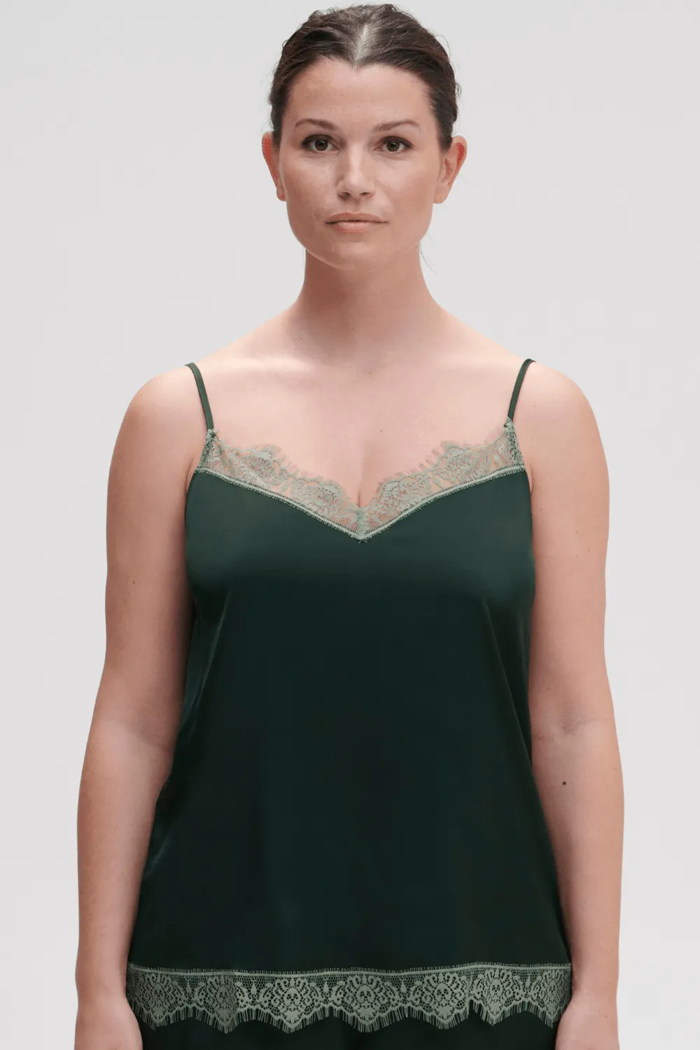 Satin Secrets Camisole Kolsai Green