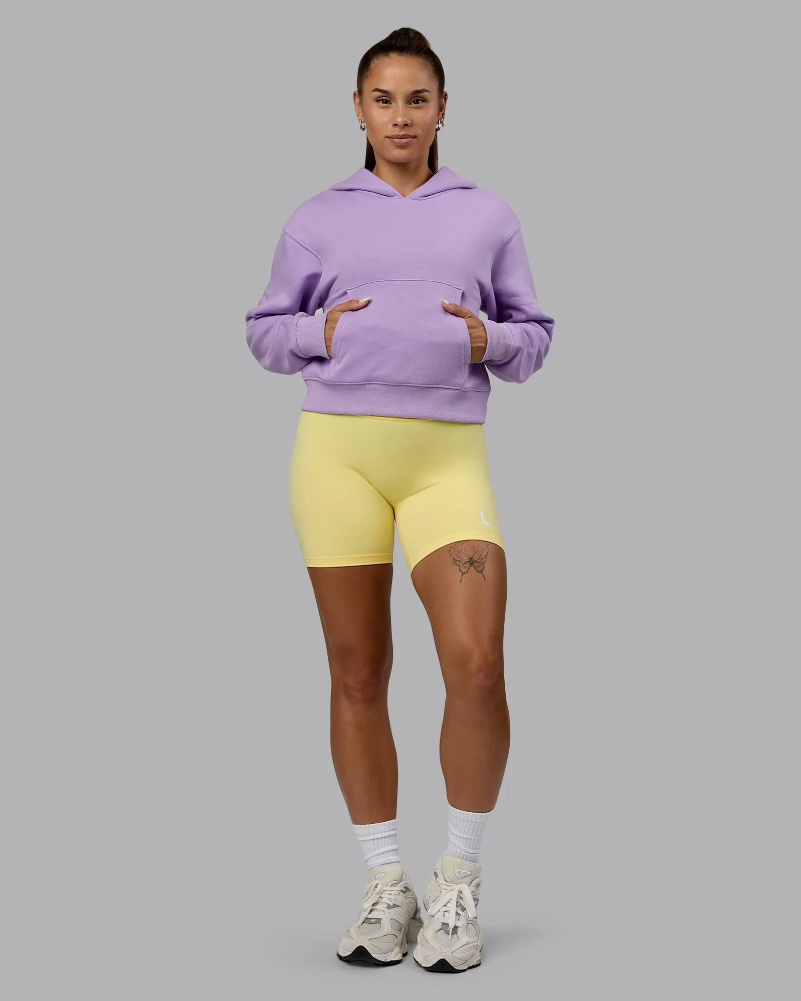 Set The Standard Midweight Hoodie - Pale Lilac-Elfin Yellow