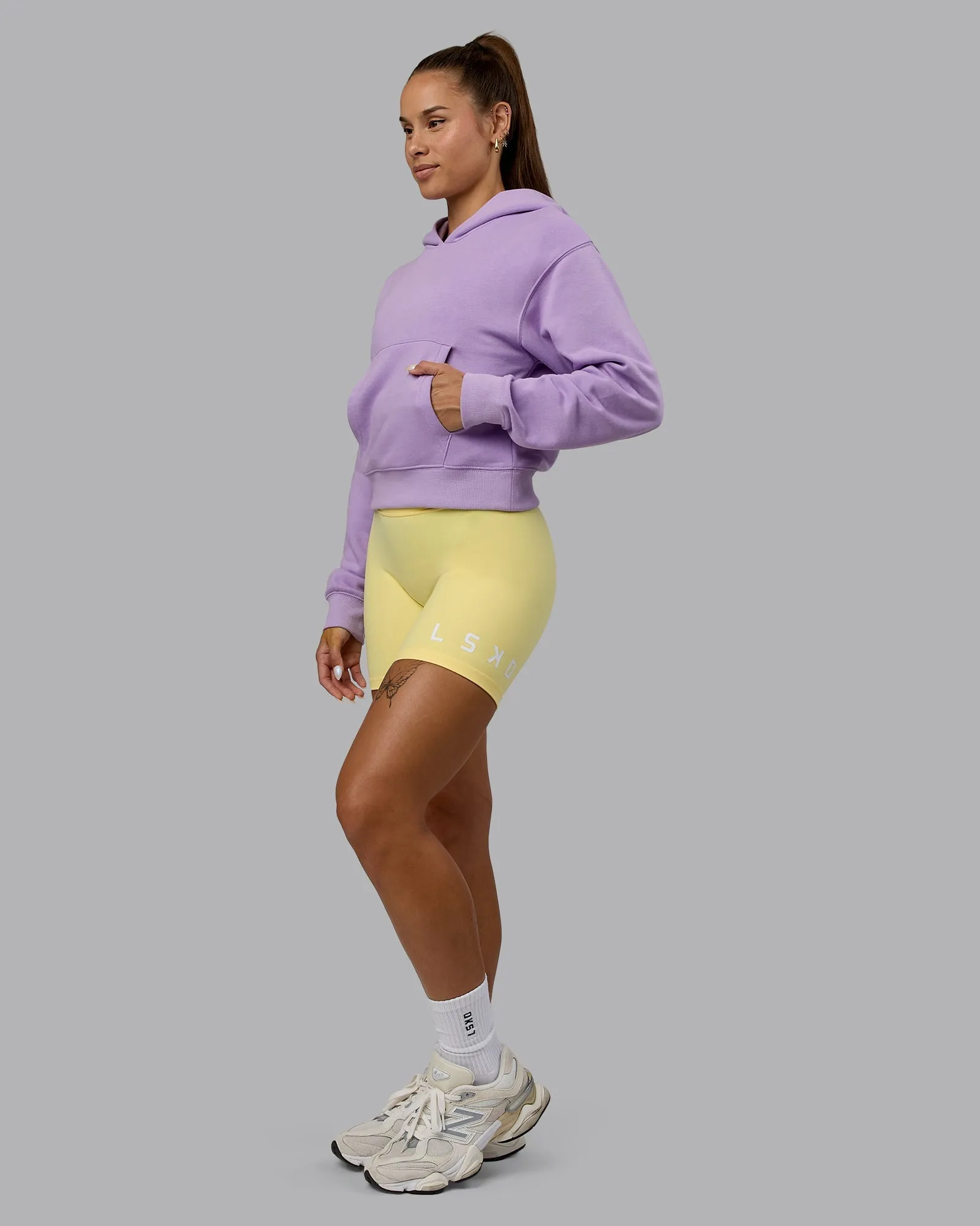 Set The Standard Midweight Hoodie - Pale Lilac-Elfin Yellow