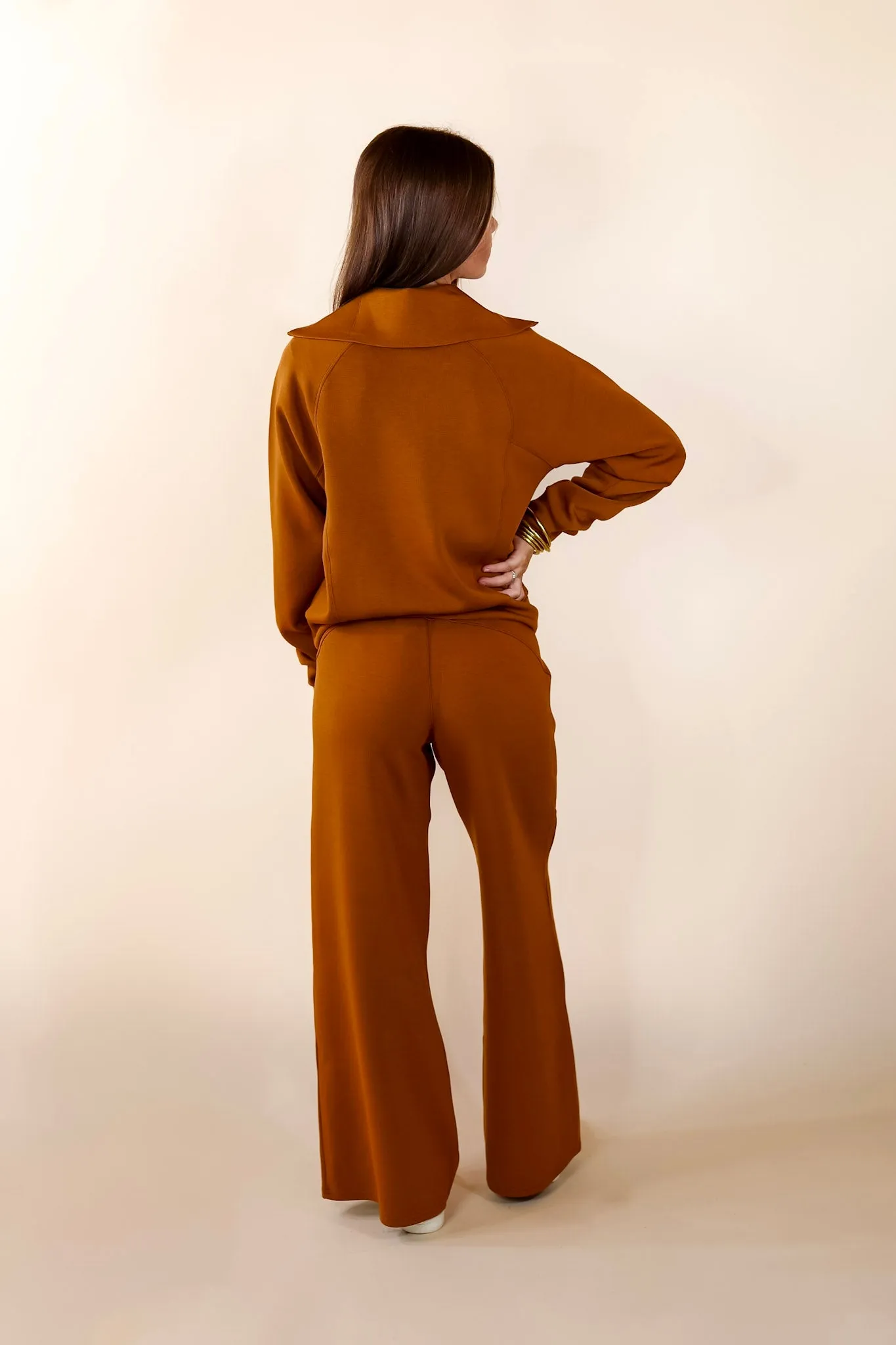 SPANX | AirEssentials Half Zip in Butterscotch Brown