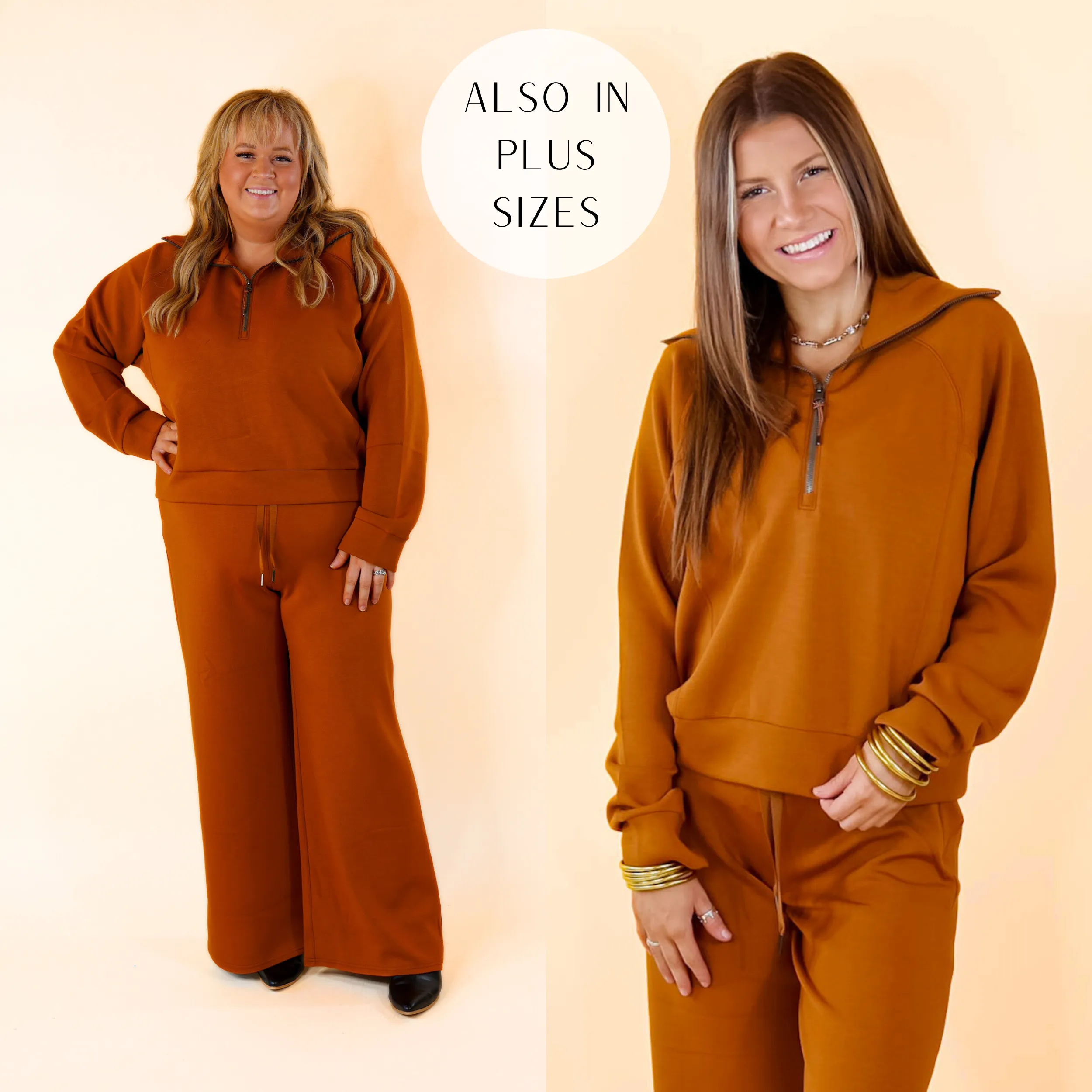 SPANX | AirEssentials Half Zip in Butterscotch Brown