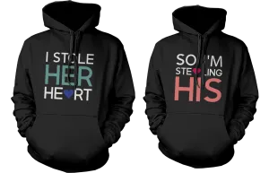 Stealing Hearts Romantic Couple Hoodies His and Her Matching Outfit