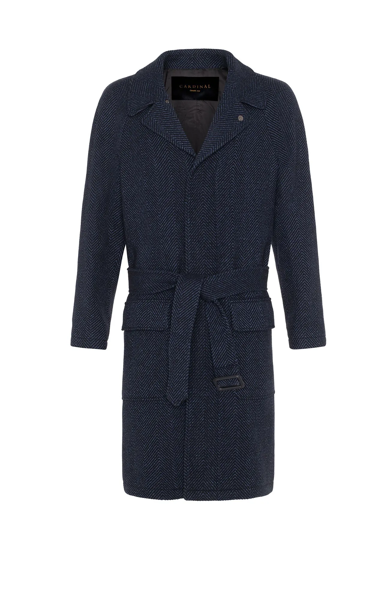 TATUM NAVY HERRINGBONE TOPCOAT