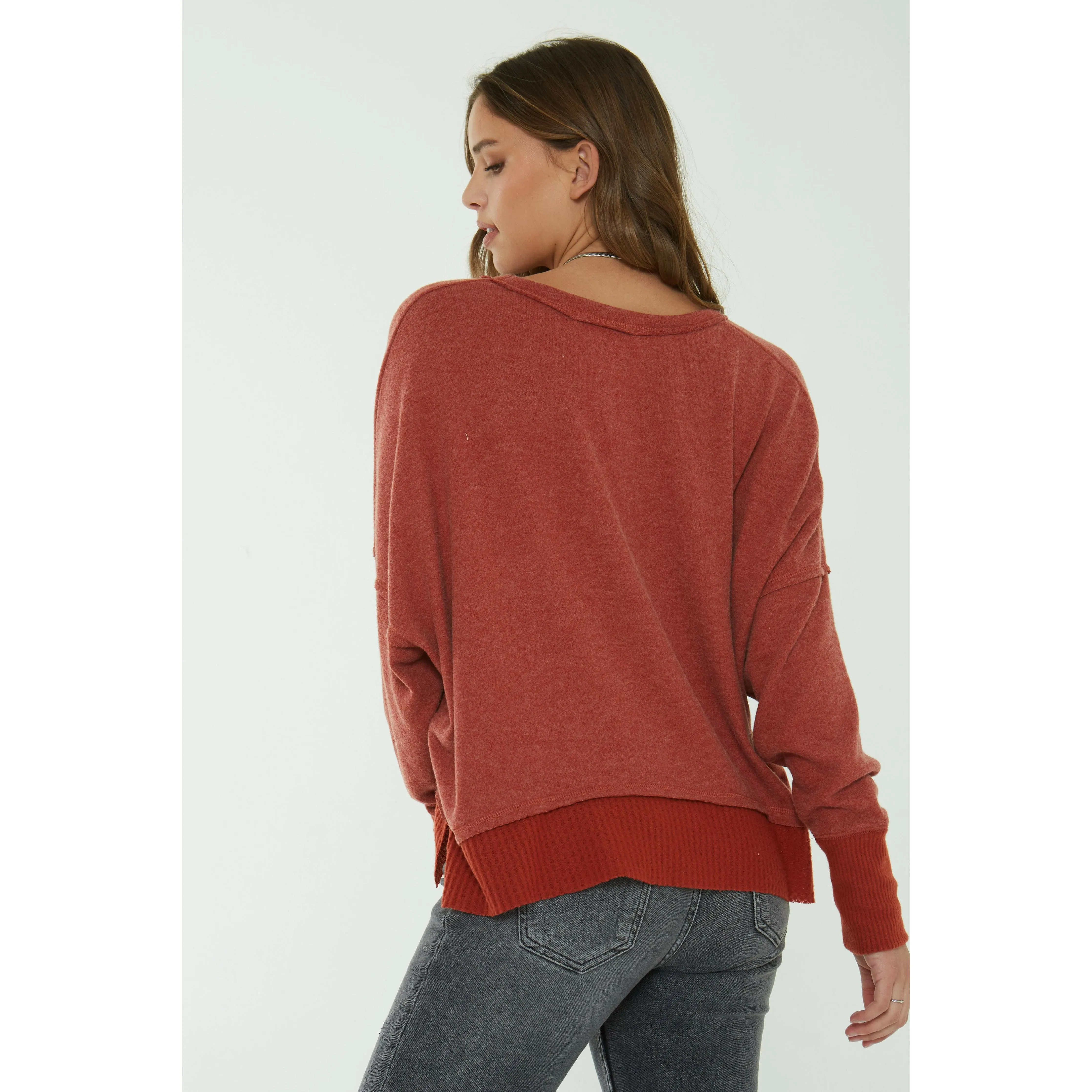 Torino Mixed Heathered Cozy V-Neck