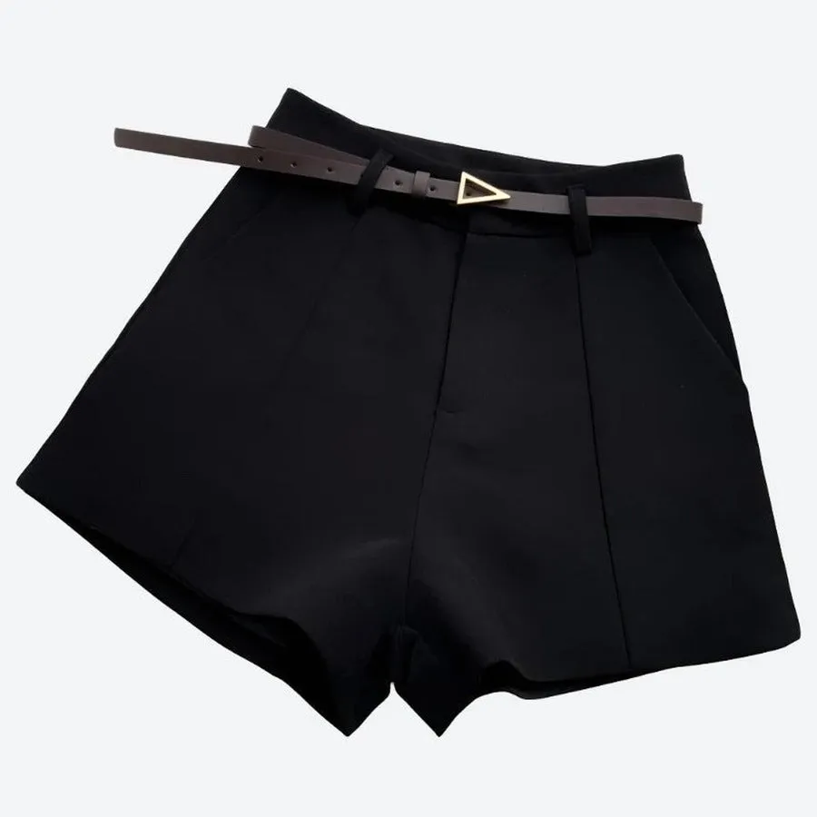 Trendy High-Waist Pleated Shorts