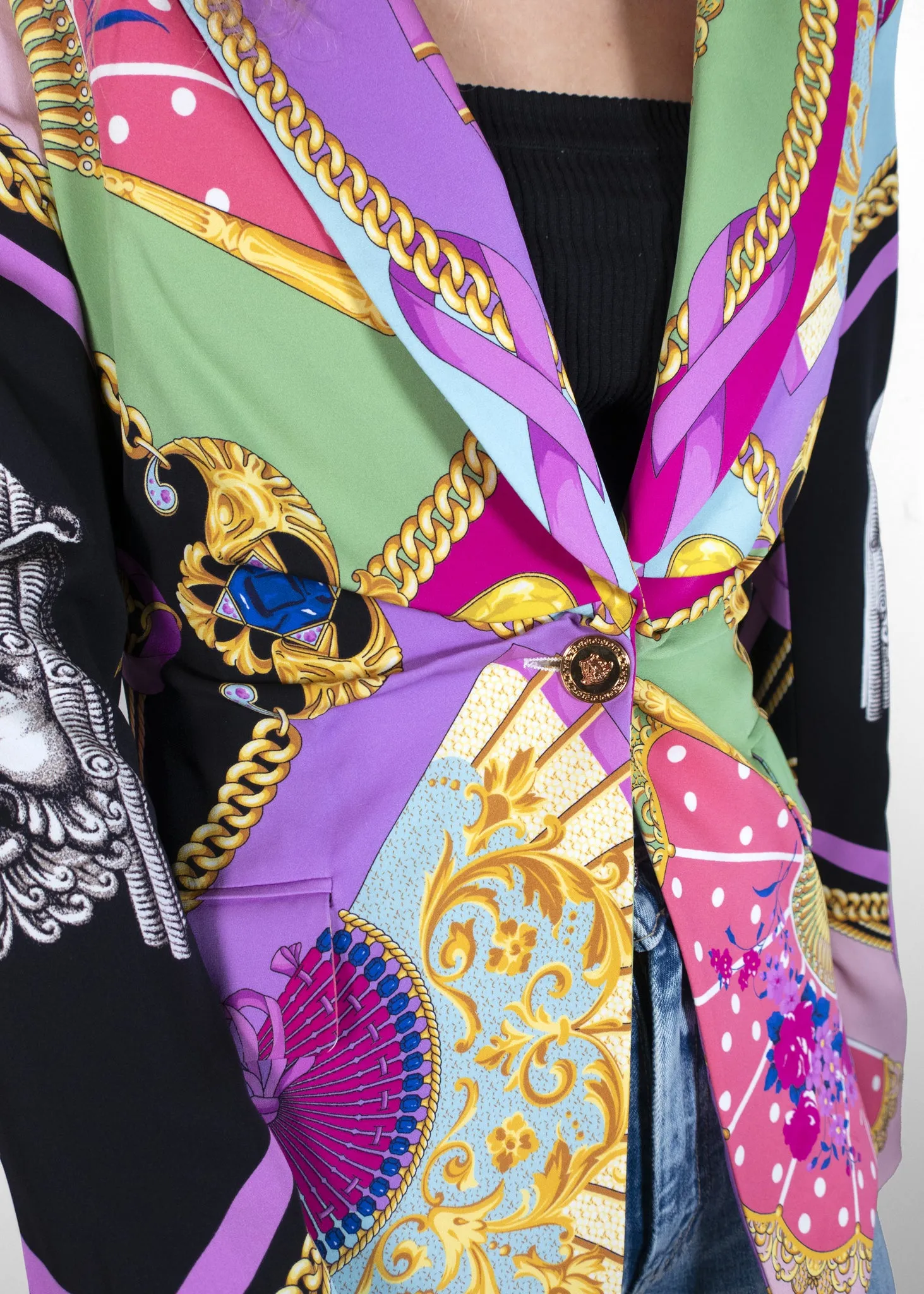 Versace Silk Printed Blazer