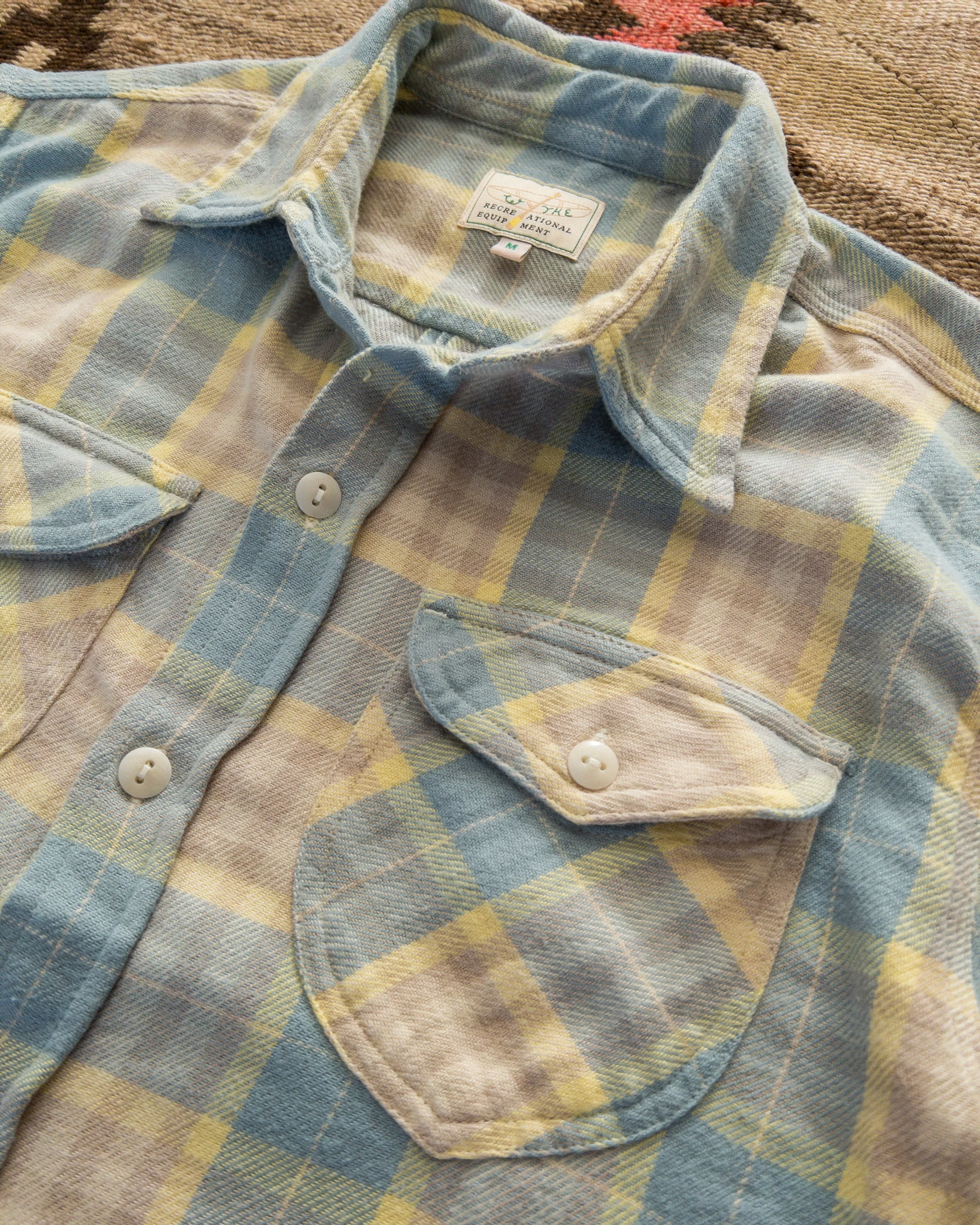 Washed Flannel Workshirt - Sand Dunes Sunrise