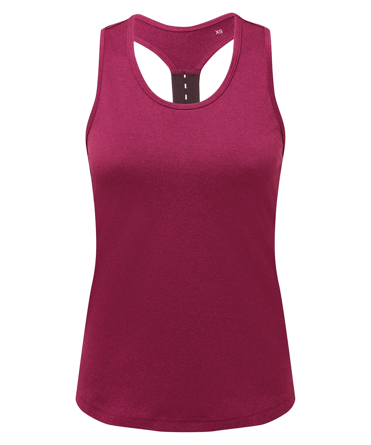 Womens TriDri® performance strap back vest | Raspberry/Black Melange